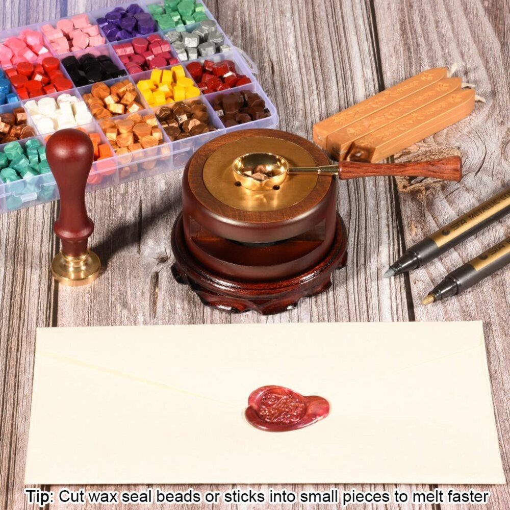 Wax Seal Maker Kit - Wax Seal Warmer & Melting Furnace, Wedding Spoon Holder & E - Picture 6 of 7